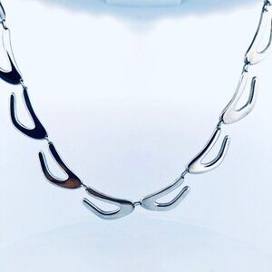 Vintage Mexico 925 Sterling Silver Chunky Handmade Necklace Heavy Link 16" TT-18